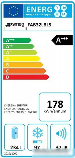 Холодильник Smeg FAB32LBL5 - фото товара
