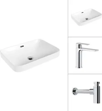 Умывальник Lauter 21441A + Reef 21CK678C с сифоном 21635CH (хром) - изображение в каталоге