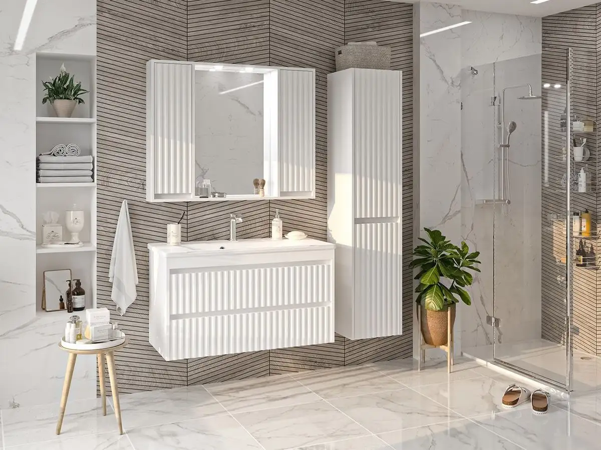 Brevita Тумба под умывальник Balaton 100 BAL-06100-01-01П2Я (белый) – фото товара