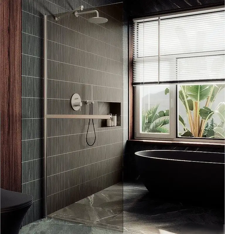 Душевая стенка MaybahGlass 69x195 MGD-721-5ш (бронзовое стекло/хром матовый) - фото товара