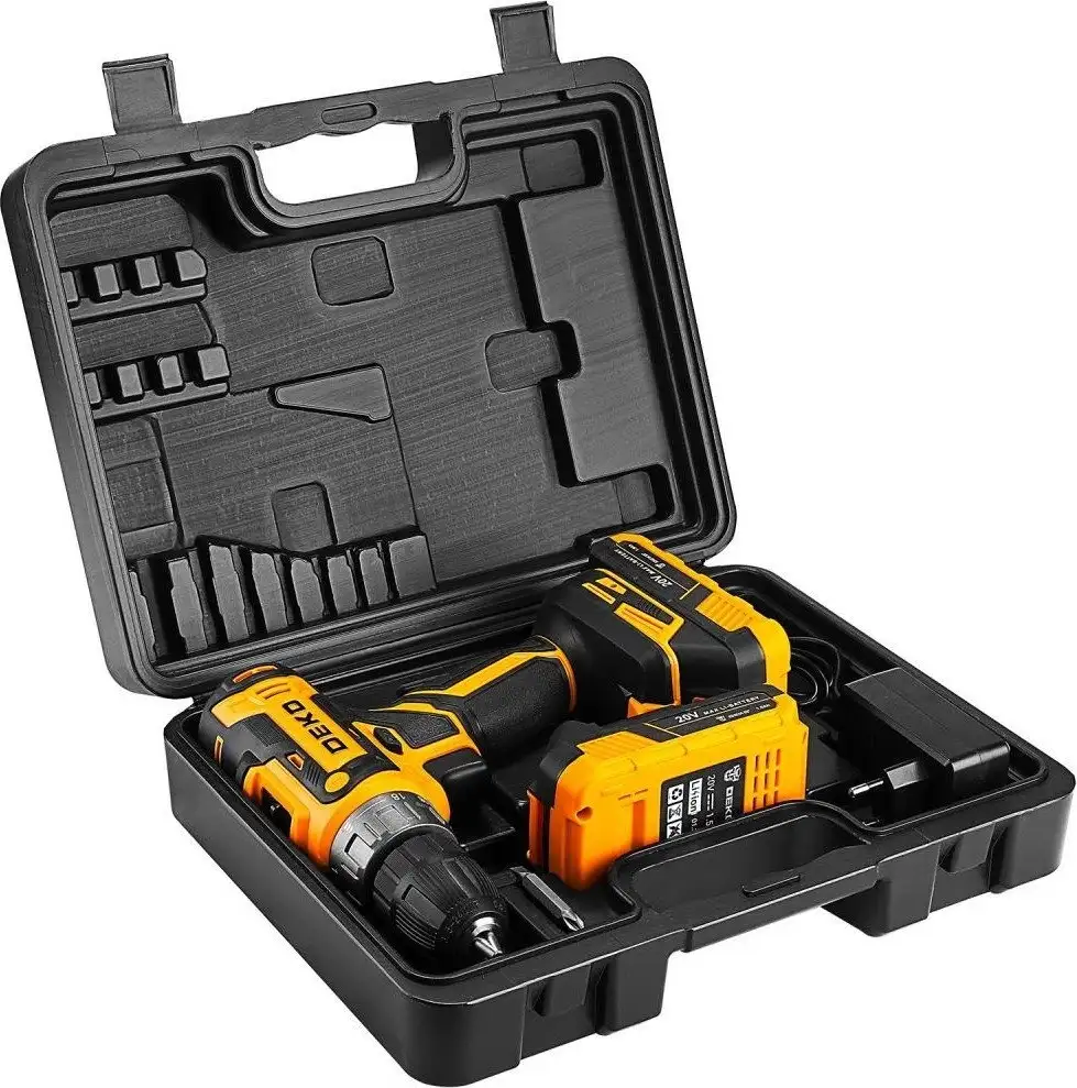 Дрель-шуруповерт Deko ZKCD20V 084-1007 (с 2-мя АКБ, кейс) – фото товара