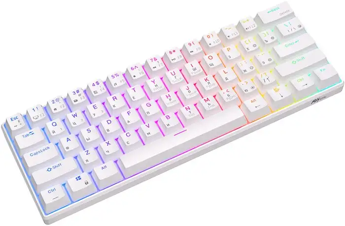 Клавиатура Royal Kludge RK61 RGB (белый, RK Red) – фото товара
