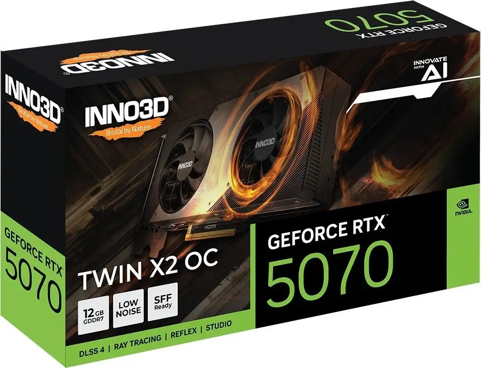 Видеокарта Inno3D GeForce RTX 5070 Twin X2 OC N50702-12D7X-195064N – фото товара