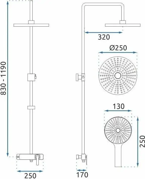 Душевая система Rea Rebel REA-P2415 - фото товара
