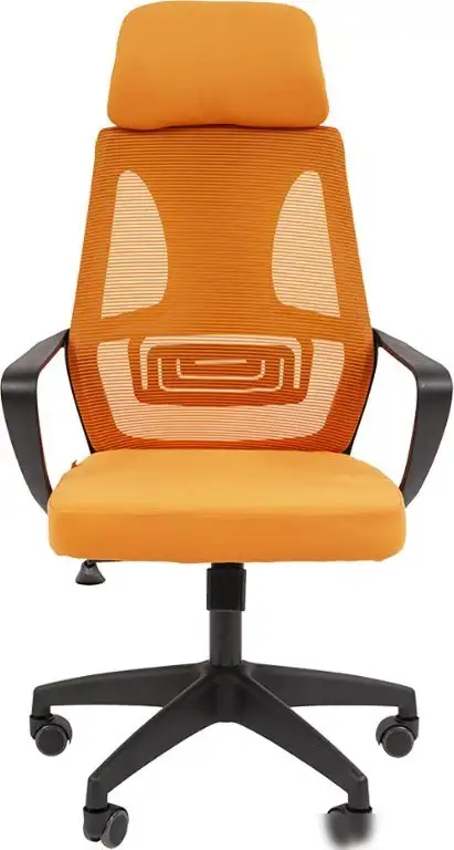 Офисное кресло CHAIRMAN CH636 (ткань, черный пластик/оранжевый) – фото товара