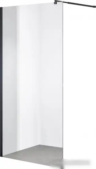 Душевая стенка Saniteco Walk-In SN-W6TB110 (110x200, прозрачное стекло, черный профиль)