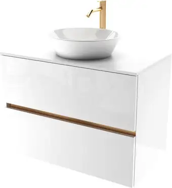 ЗОВ Тумба под умывальник Лира 100 L100MW0MWGVG-KP13W (белый/белый глянец) – изображение в каталоге