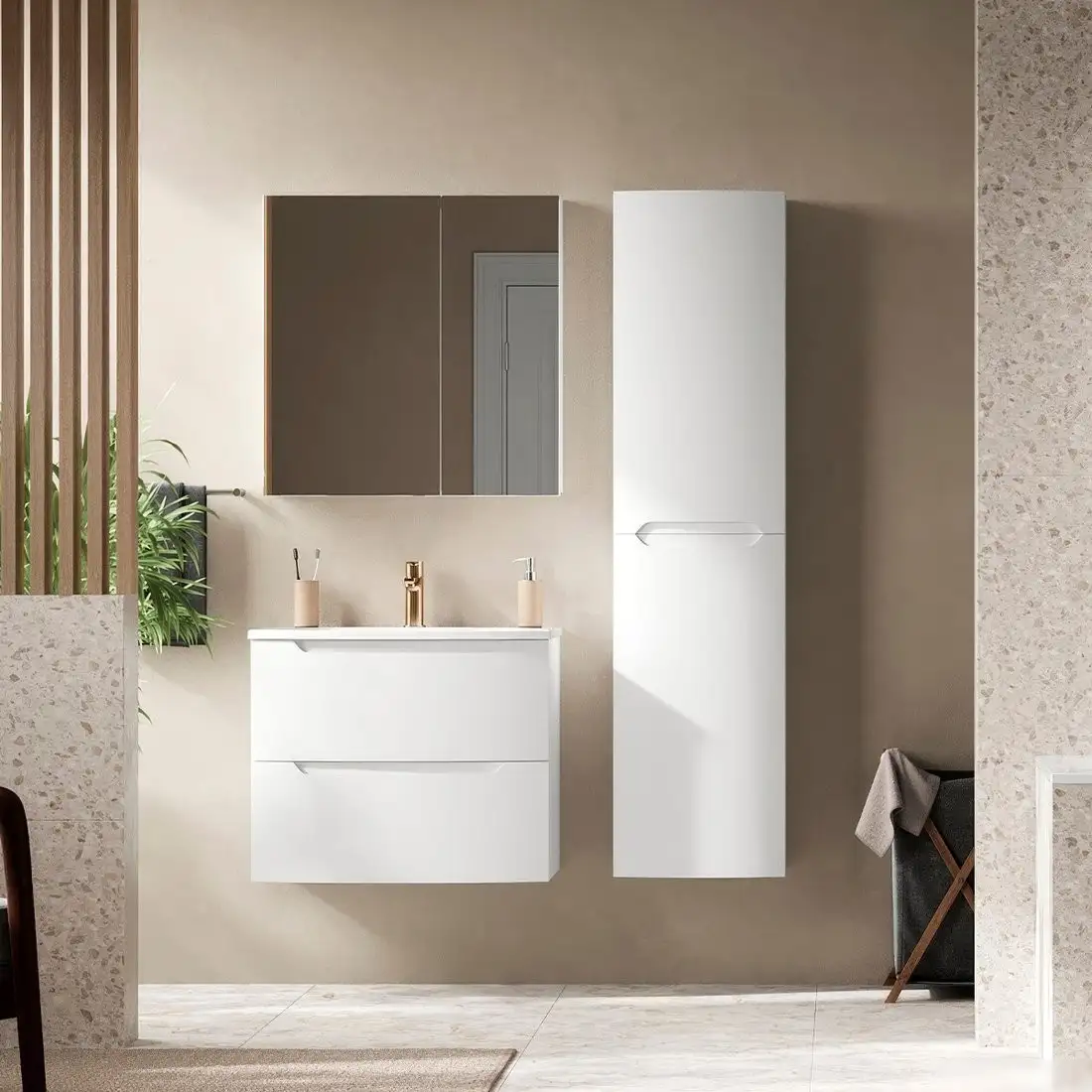 Belux Тумба под умывальник Ганновер НП 70-02 (1, белый глянец) – фото товара