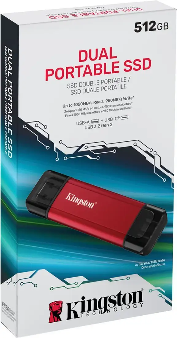 Внешний накопитель Kingston Dual Portable SSD SPSD/512GB – фото товара