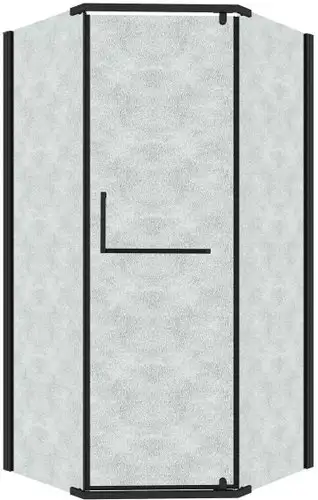 Душевой уголок Grossman Pragma 90x90x195 302.K33.03.9090.21.02 (черный матовый/шиншилла стекло) - изображение в каталоге