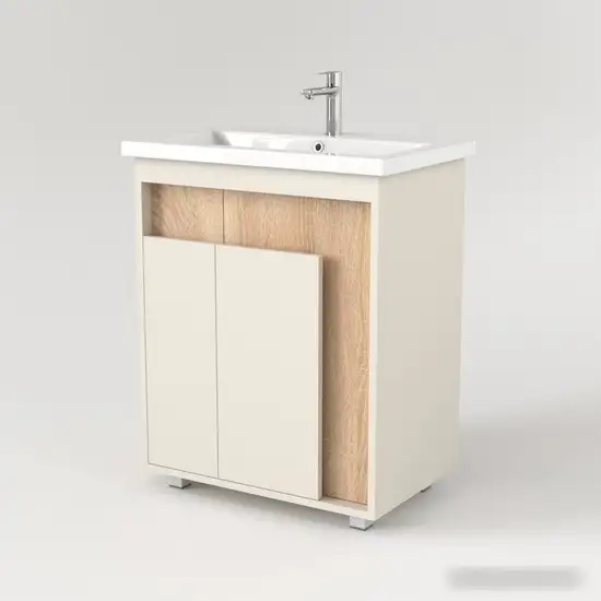 Дабер Тумба под умывальник 015 WeltWasser Deilbach 7517-60 Т15.6W.0.18 (бежевый/дуб бардолино) – фото товара