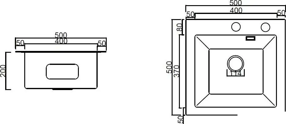 Кухонная мойка ARFEKA ECO AR 500*500 GS BLACK GLASS + BLACK PVD NANO - фото товара