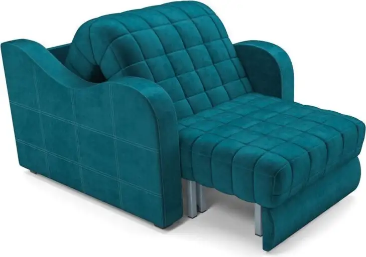 Кресло-кровать Мебель-АРС Барон №4 НПБ (бархат, синий/зеленый Star Velvet 43 Black Green)