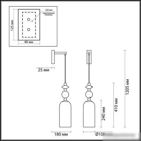 Бра Odeon Light Classic 4861/1WA – фото товара