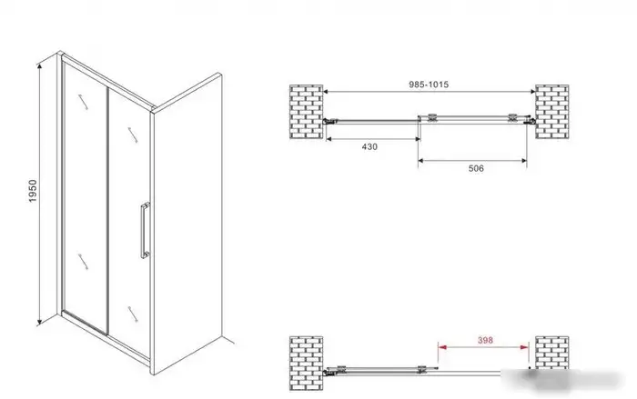 Душевая дверь Abber Schwarzer Diamant AG30100H - фото товара