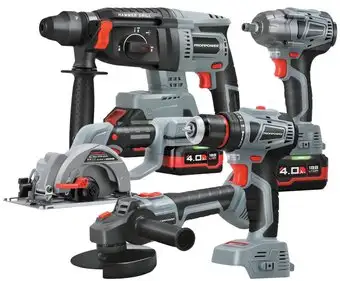 Profipower ProfiSet-5F18 E0267 (болгарка, гайковерт, перфоратор, шуруповерт, циркулярка, 3 АКБ, кейс) – изображение в каталоге