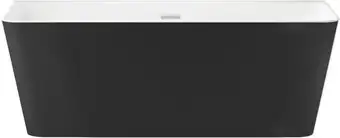Ванна Wellsee Bromance 170x78 231602001 (пристенная ванна белый глянец/матовый черный, экран, ножки, сифон-автомат хром) - изображение в каталоге