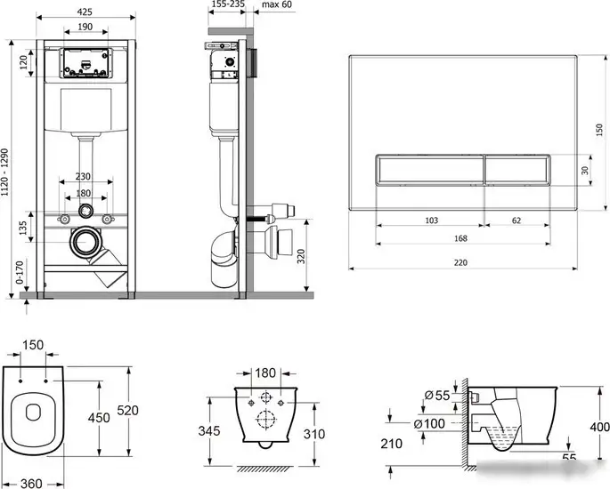 Унитаз Lavinia Boho Relfix Bell Pro Rimless 7 в 1 87040039 (матовый пластик) - фото товара