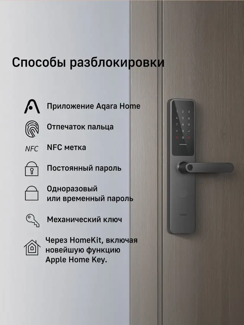 Дверной замок Aqara Door Lock A100 Zigbee ZNMS02ES + M1S Gen 2 HM1S-G02 (международная версия) – фото товара