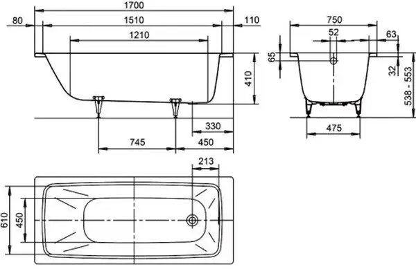 Ванна Kaldewei Cayono 170x75 275000013001 - фото товара