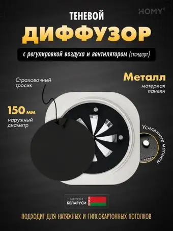 Вентиляционная решетка HOMY AIR круглый A100BRS d150 (черная) – изображение в каталоге