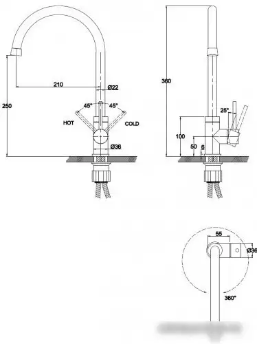 Смеситель Kaiser Merkur 26344/5048 - фото товара