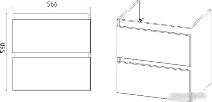 Viant Тумба под умывальник Мальта Como 60 VMAL60COBEL-T2YP – фото товара