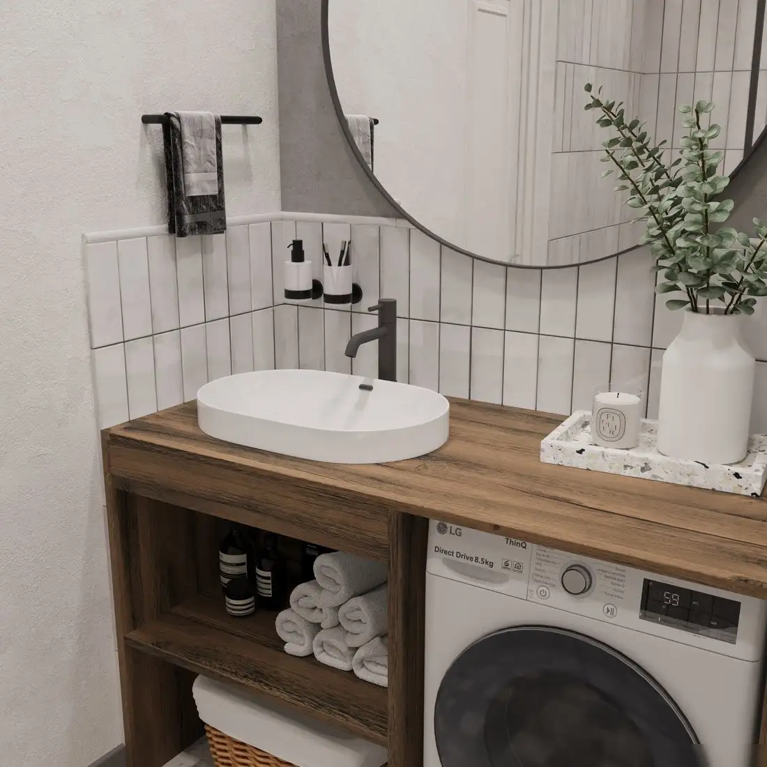 ЗОВ Тумба под умывальник Стамбул 130 S130LAW0LAWWMC2BC (аттик) – фото товара