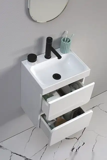 Belux Тумба под умывальник Бостон НП 40-02 (1, белый глянец) – фото товара