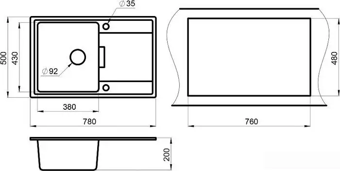 Кухонная мойка Granula GR-7804 (алюминиум) - фото товара