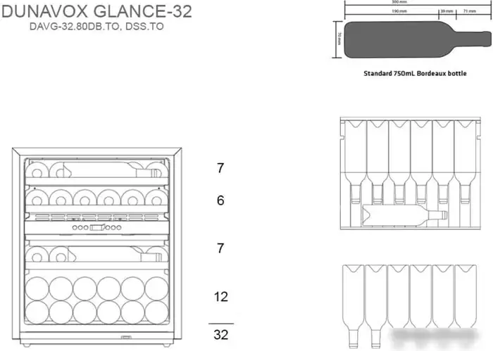 Винный шкаф Dunavox DAVG-32.80DSS.TO — фото товара