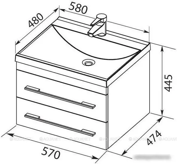 Aquanet Тумба под умывальник Верона New 58 272428 – фото товара