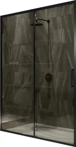 Душевая дверь MaybahGlass 195x120 MGD-1541-6 (бронза стекло/черный) - изображение в каталоге