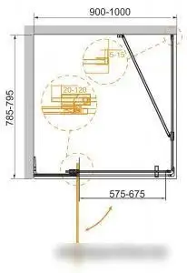 Душевой уголок Cezares SLIDER-AH-1-100-100/110-BR-NERO - фото товара
