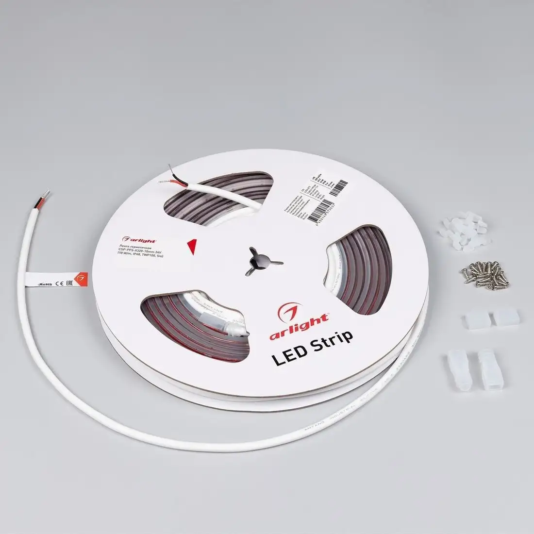 Светодиодная лента COB Arlight 10W/m 320Led/m CSP холодный белый 5M герметичная CSP-PFS-X320-10mm 24V White6000 045050 – фото товара