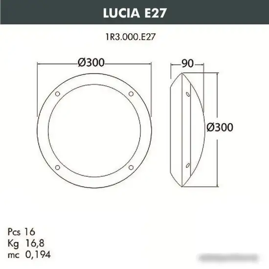 Уличный накладной светильник Fumagalli Lucia 1R3.000.000.AYE27.BU1 – фото товара