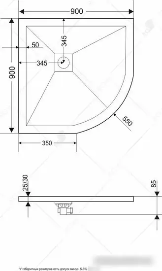 Душевой поддон RGW ST/R-G 90x90 - фото товара