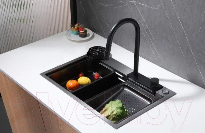 Кухонная мойка Abber Wasser Kreis AF2194B (черный матовый) - фото товара
