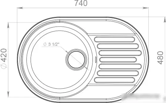 Кухонная мойка GranFest QUARZ Z-18 (черный) - фото товара