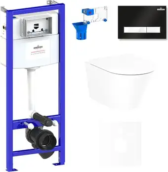 Унитаз Lavinia Boho Relfix Biore Rimless 7 в 1 75110191 (черный/белый пластик) - изображение в каталоге