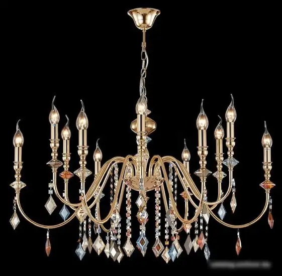 Подвесная люстра Crystal Lux Mercedes SP6+6 Gold/Color – фото товара