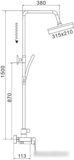 Душевая система Rose R1836H-6 - фото товара