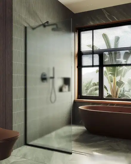 Душевая стенка MaybahGlass 195x79 MGD-700-6у (сатин стекло/черный) - фото товара