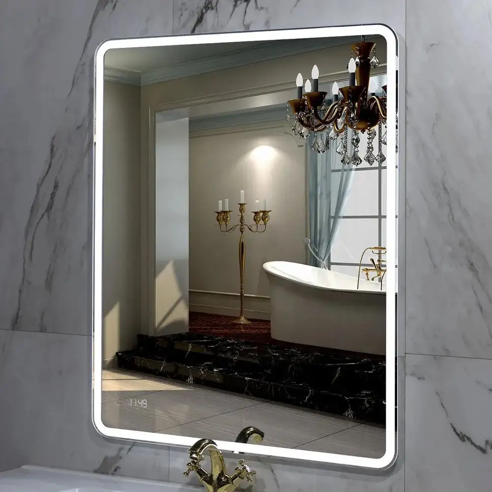 Пекам Зеркало Marta 1 80x100 marta1-80x100dcl (с подсветкой, сенсором на взмах руки и часами) – фото товара