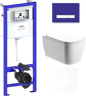 Унитаз Lavinia Boho Relfix Bell Pro Rimless 6 в 1 75110003 (фиолетовый стекло) - изображение в каталоге