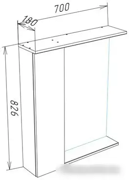 Garda Шкаф с зеркалом Soty4_700_PVС (бетон) – фото товара