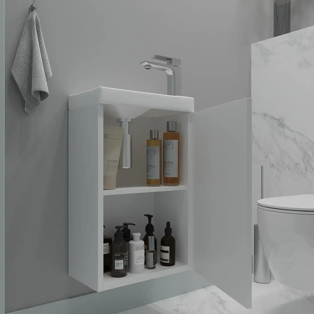 ЗОВ Тумба под умывальник Монови Слим 40 S40LW0LW7091B (белый матовый) – фото товара