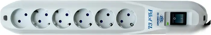 Сетевой фильтр ZIS Pilot GL 6 розеток, 1.8 м, белый – фото товара
