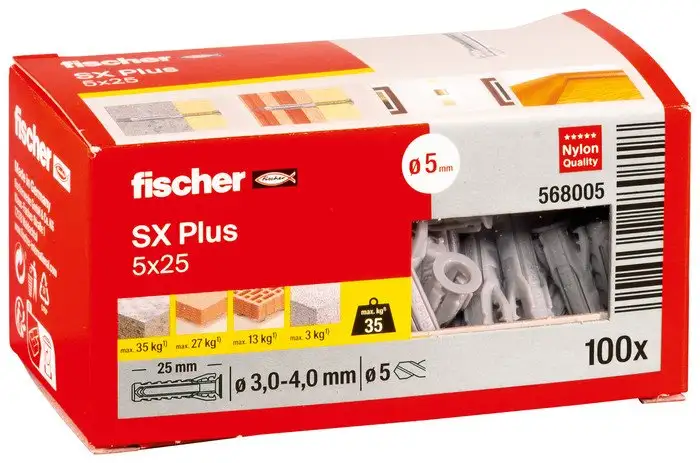 Дюбель универсальный Fischer SX Plus 5X25 568005 (100 шт) – фото товара