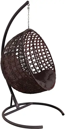 Подвесное кресло M-Group Круг Люкс 11060205 (коричневый ротанг/коричневая подушка)